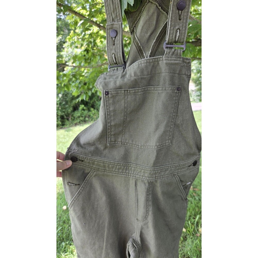 Patagonia Olive Green/army Green Bib Overalls Worn Wear Hemp Canvas - Picture 12 of 16